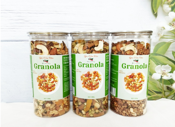 Granola Ăn Kiêng Không Đường Tỉ Lệ 50% Yến Mạch Hộp 500g